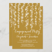 Modern Twinkle Lights Engagement Party Kaart (Voorkant / Achterkant)