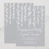 Modern Twinkle Lights Engagement Party Kaart (Voorkant / Achterkant)