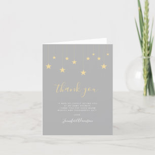Modern Twinkle Little Star Baby shower Dank u Bedankkaart