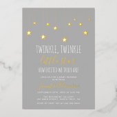 Modern Twinkle Little Star Baby shower Folie Uitnodiging (Voorkant)