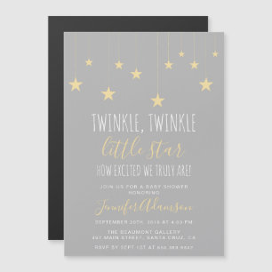 Modern Twinkle Little Star Baby shower Magnetische Uitnodiging