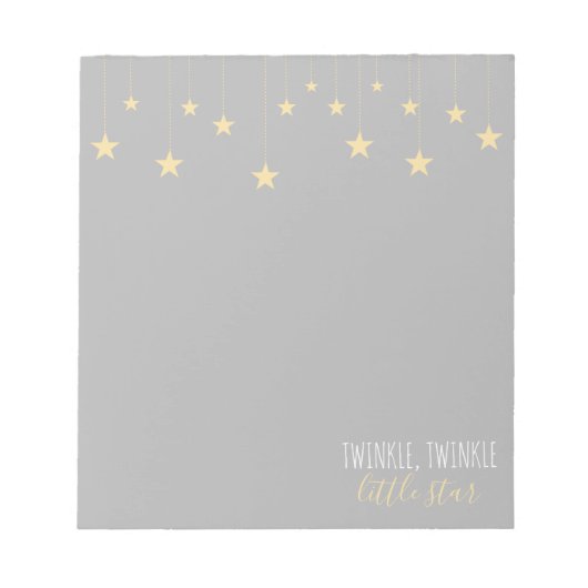 Modern Twinkle Little Star Baby shower Notitieblok (Voorkant)