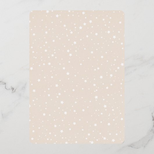 Modern Twinkle Little Star Baby shower Roos Gold Folie Uitnodiging (Achterkant)