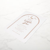 Modern Twinkle Little Star Baby shower Roos Gold Folie Uitnodiging (Gedraaid)