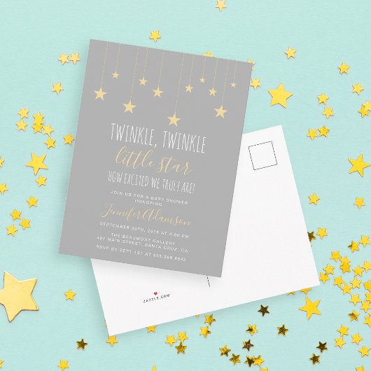 Modern Twinkle Little Star Baby shower Uitnodiging Briefkaart