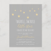 Modern Twinkle Little Star Baby shower Uitnodiging Briefkaart (Voorkant)