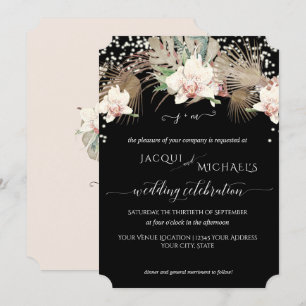 Modern Twinkle White Orchid Floral BOHO Tropical Kaart