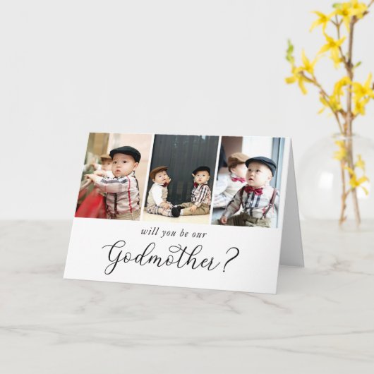 Modern Twins Godmoeder-voorstel Kaart (Gele Bloem)