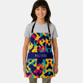 Modern Twitch Geel Blauw Roze Geometrisch Patroon Schort (Insitu)