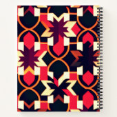 Modern twitch rood zwart geometrisch patroon notitieboek (Achterkant)