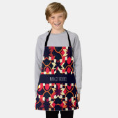 Modern twitch rood zwart geometrisch patroon schort (Gedragen)