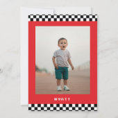 Modern Two Fast Racecar Boy 2de verjaardag Kaart (Achterkant)