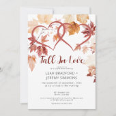 Modern Two Hearts Herfst in liefde Vrijgezellenfee Kaart (Voorkant)