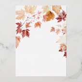 Modern Two Hearts Herfst in Love Couples Douche Folie Uitnodiging (Achterkant)