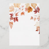 Modern Two Hearts Herfst in Love Wedding Folie Uitnodiging (Achterkant)