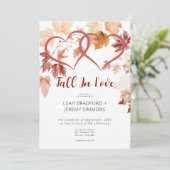 Modern Two Hearts Herfst in Love Wedding Kaart (Staand voorkant)