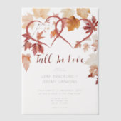 Modern Two Hearts Herfst in Love Wedding Vellum Uitnodigingen (Voorkant)