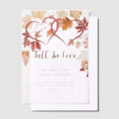 Modern Two Hearts Herfst in Love Wedding Vellum Uitnodigingen (Offset)