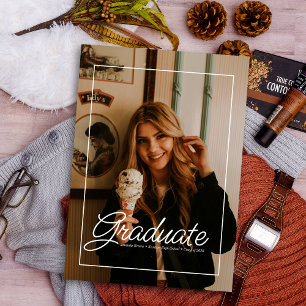 Modern Two Photo Magazine Hoesje Afstuderen 2025 Kaart