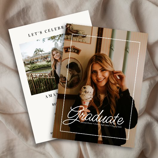 Modern Two Photo Magazine Hoesje Afstuderen 2025 Kaart