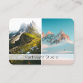 Modern Two Photo Photography QR Code Camera Visitekaartje (Voorkant)