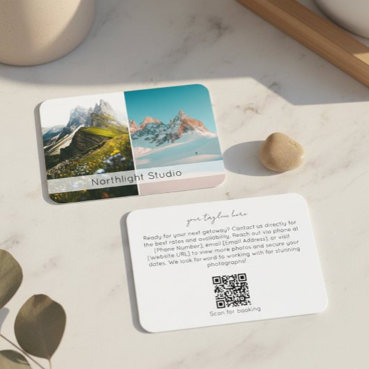 Modern Two Photo Photography QR Code Camera Visitekaartje