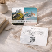 Modern Two Photo Photography QR Code Camera Visitekaartje