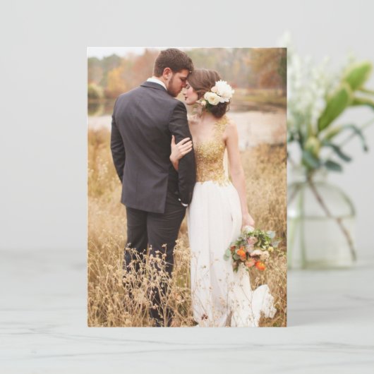 Modern Two Photo Wedding Bedankt (Staand voorkant)