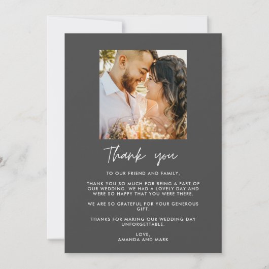 Modern Two Photo Wedding Bedankt (Achterkant)