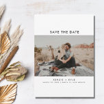 Modern Two Photo Wedding Save the Date<br><div class="desc">Het moderne designed two foto save the date cards for the modern koppel. Customize with two of your favorite foto's,  names,  wedding date and huur.</div>