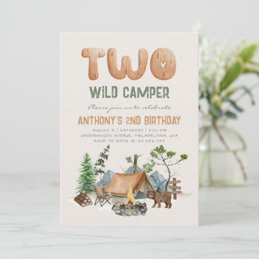 Modern Two Wild Camper Woodland 2de Kaart (Staand voorkant)