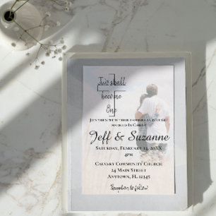 Modern Two wordt One Couple Photo Wedding Kaart