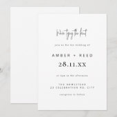 Modern Tying the Knot Wedding Plain Text Kaart (Voorkant / Achterkant)