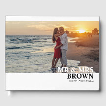 Modern Type Aangepaste Foto Bruiloft Gastenboek