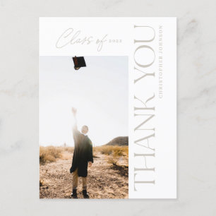 Modern Type Afstuderen Dank je wel Gray Briefkaart