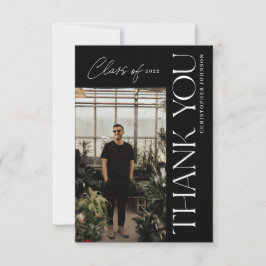 Modern Type Afstuderen Hartelijk dank, foto zwart Bedankkaart