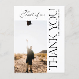 Modern Type Afstuderen Hartelijk dank, foto zwart Briefkaart