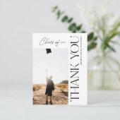 Modern Type Afstuderen Hartelijk dank, foto zwart Briefkaart (Staand voorkant)