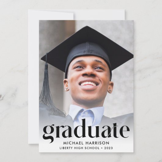 Modern Type Foto Afstuderen Aankondiging (Voorkant)