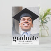 Modern Type Foto Afstuderen Aankondiging (Staand voorkant)