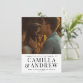 Modern Type Foto Elegant Wedding Kaart (Staand voorkant)