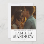 Modern Type Foto Elegant Wedding Kaart (Voorkant)