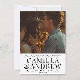 Modern Type Foto Elegant Wedding Kaart