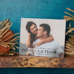 Modern Type Foto Weddenschap Fotoplaat<br><div class="desc">Een modern type bedekking met grote namen en een volledige aftapfoto zijn de kenmerken op deze 'trouwdag'-sleutelplaat. Klik uitgeven knoop om dit ontwerp aan te passen.</div>