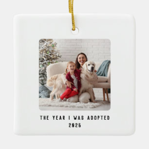 Modern Type Huisdier Adoptie Foto Aandenken Keramisch Ornament