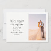 Modern Type Love & Bedankt 2 Photo Wedding (Achterkant)