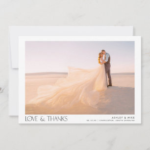 Modern Type Love & Bedankt 2 Photo Wedding