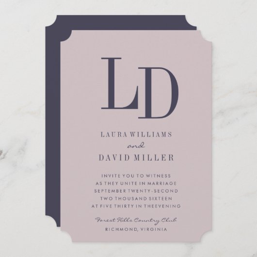 Modern type Monogram Weddenschap Kaart (Voorkant / Achterkant)