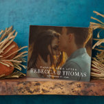Modern Type Photo Wedding Fotoplaat<br><div class="desc">Een modern type bedekking met grote namen en een volledige aftapfoto zijn de kenmerken op deze 'trouwdag'-sleutelplaat. Klik uitgeven knoop om dit ontwerp aan te passen.</div>