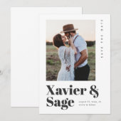 Modern Type Photo Wedding Save The Date (Voorkant / Achterkant)